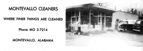 Montevallo Cleaners, across from Shell Station on Middle Street, 1960's.