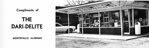 Dari Delight owned and operated by a Mr. Rhodes, mid-1960's. Only whites could order from the two windows at the front of the building. There was a "Colored" window on the west side.