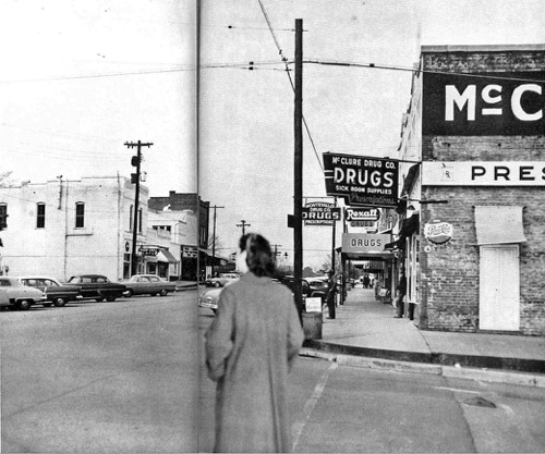 Downtown 1956. Photo from the Alabama College yearbook, Montage.