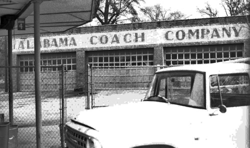 Alabama Coach Company in 1972. The garage still housed several old buses, but Wyman Brown's business was nothing like it had been by this time.